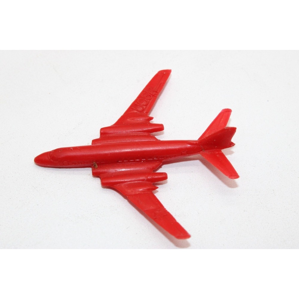 Vintage Miniature Toy Airplane USSR Cooker TU-110 Red 2"